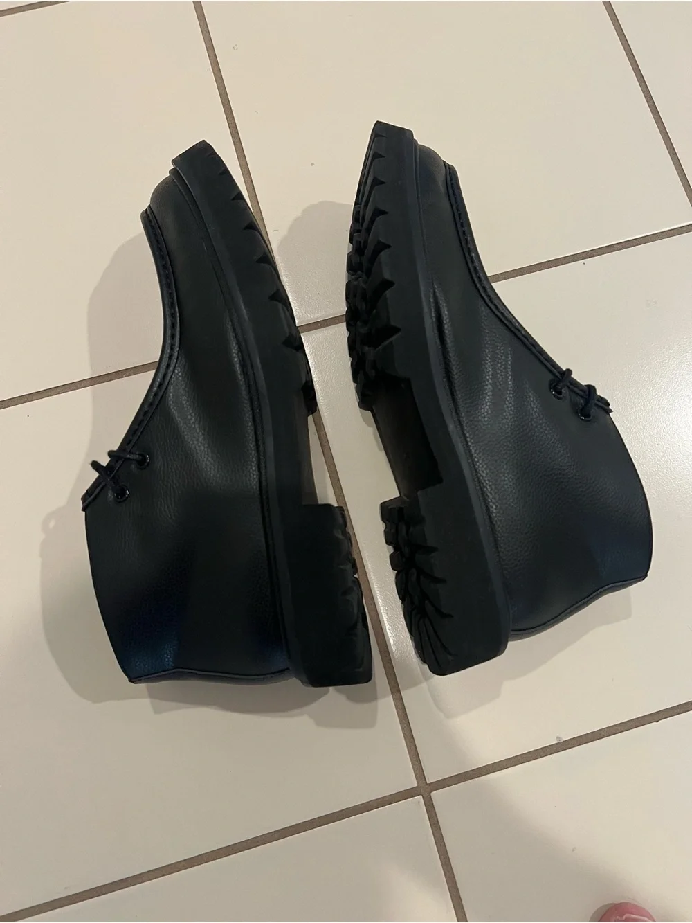 H&M Black Men's Chunky Moc Toe Derby Chukka Boots